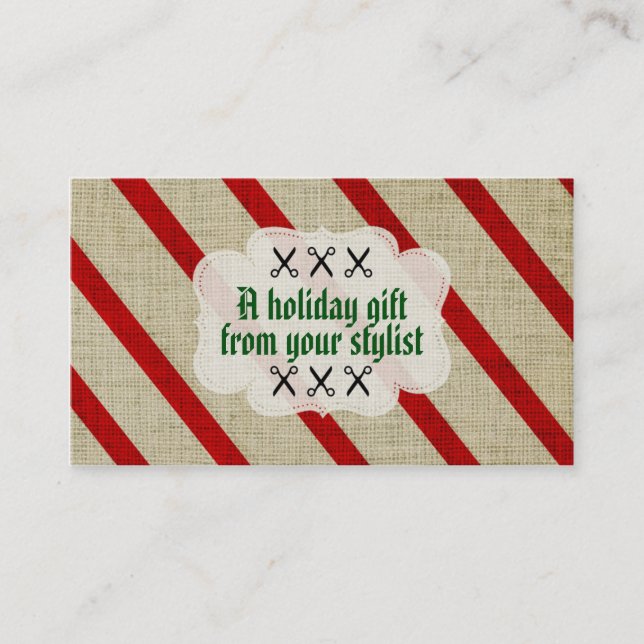 Hair salon stylist holiday coupon gift card xmas (Front)
