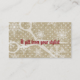 Hair salon stylist holiday coupon gift card xmas