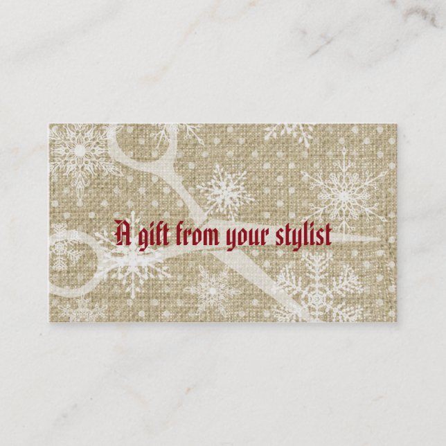 Hair salon stylist holiday coupon gift card xmas (Front)