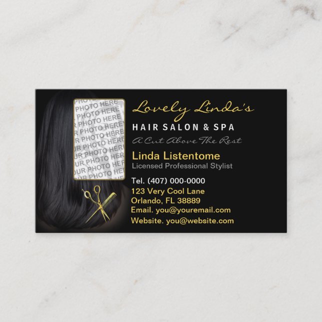 Hair Salon Stylist Photo Appointment Card (Front)