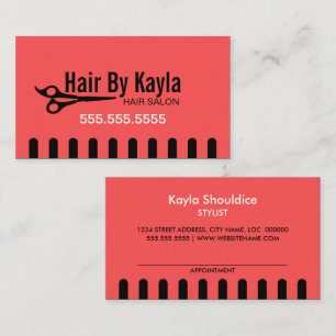 Hair Salon Stylist with Appointment Coral Card