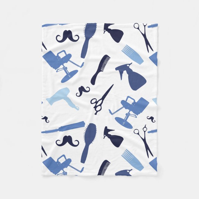 Hair salon tools pattern fleece blanket (Front)
