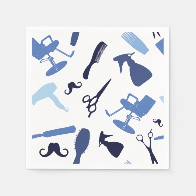 Hair salon tools pattern napkin (Front)