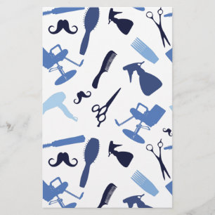 Hair salon tools pattern stationery