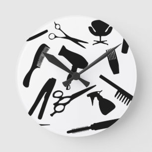Hair Salon Tools Round Clock