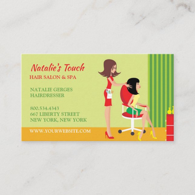 Hair Salon w/ Appointment Business Cards (Front)