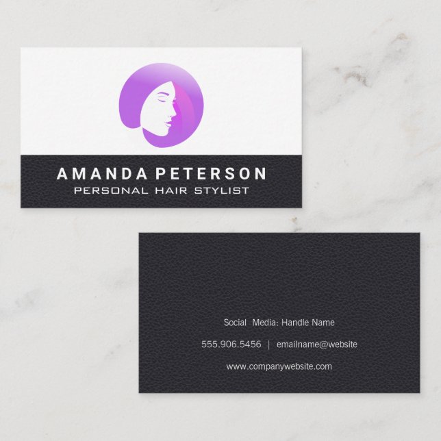 Hair Salon | Womens Hair Logo Business Card (Front/Back)