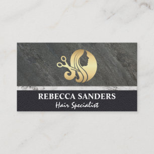 Hair Scissors Gold Logo Business Card