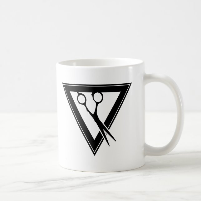 hair scissors triangle coffee mug (Right)