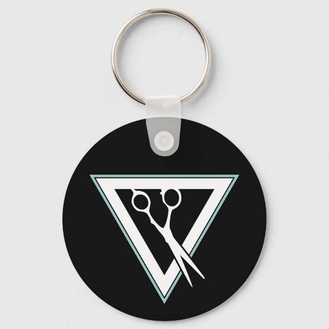 hair scissors triangle key ring (Front)