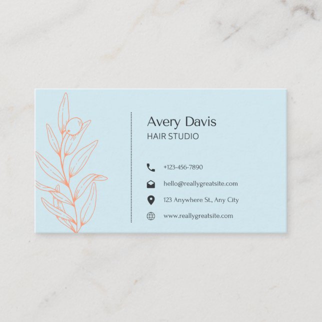 Hair Studio Business Cards (Front)