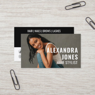 Hair Styist Qr Code 2 Social Icons Template Business Card