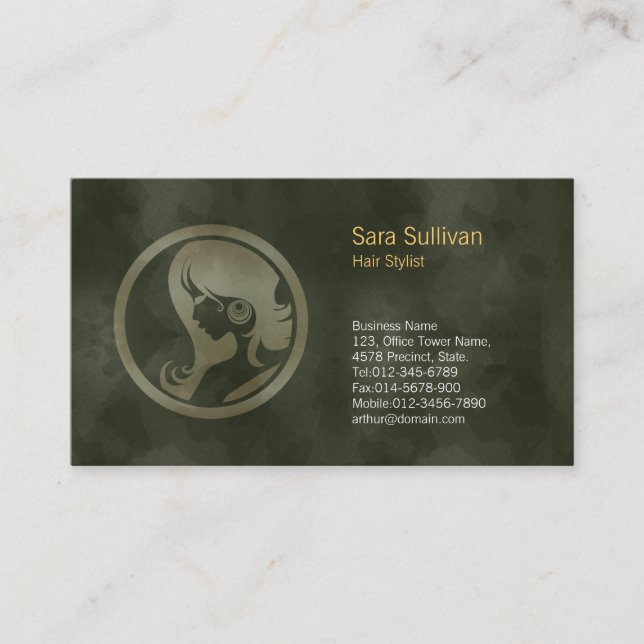 Hair Style Icon Hair Stylist Business Card (Front)