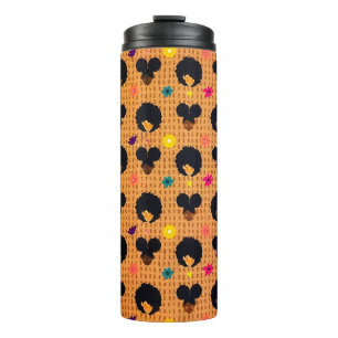 Hair Styles of Afros and Afro Puffs Thermal Tumbler