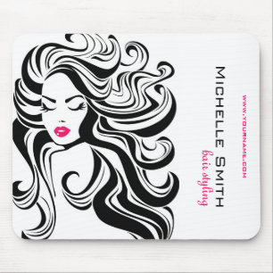 Hair Styling Hair Extensions Curly Hair Black Pink Mouse Mat