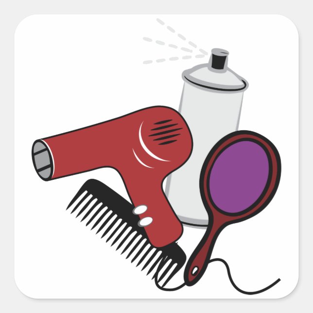 Hair Styling Supplies Square Sticker (Front)