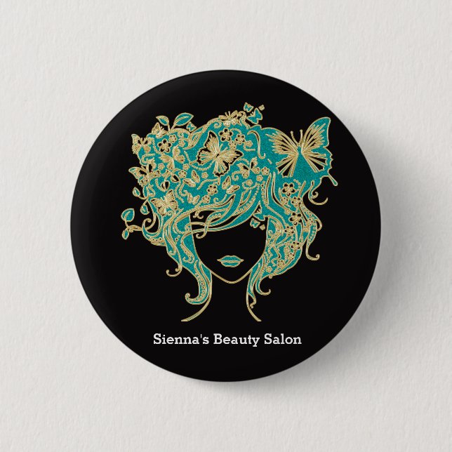 Hair stylist 6 cm round badge (Front)