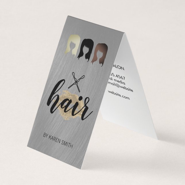 Hair Stylist and Kiss Hair Pins Business Card (Front)