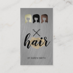 Hair Stylist and Kiss Hair Pins Business Card