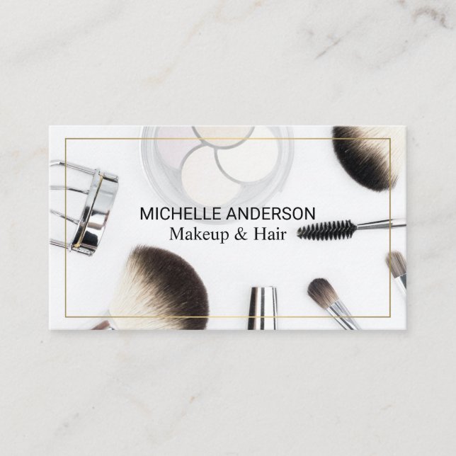 Hair Stylist and Makeup Artist Business Card (Front)