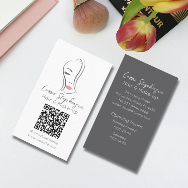 Hair stylist and Makeup artist business card (Hair and Make-up business card design)