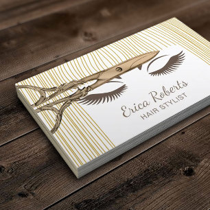 Hair Stylist Antique Scissor & Beauty Girl Salon Business Card