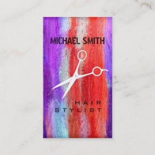 Hair Stylist Appointment Colourful Modern Wood #10 Card