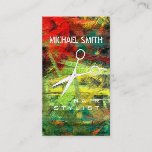 Hair Stylist Appointment Colourful Modern Wood #2 Card