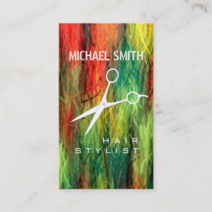 Hair Stylist Appointment Colourful Modern Wood #3 Card