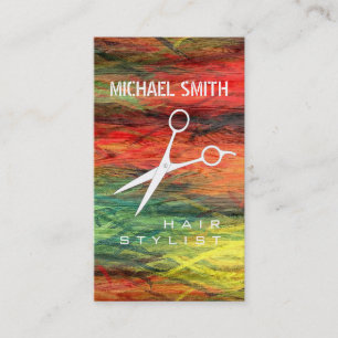 Hair Stylist Appointment Colourful Modern Wood #4 Card