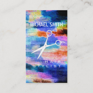 Hair Stylist Appointment Colourful Modern Wood #5 Card