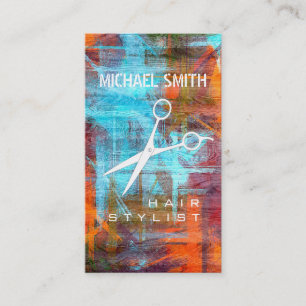 Hair Stylist Appointment Colourful Modern Wood Card