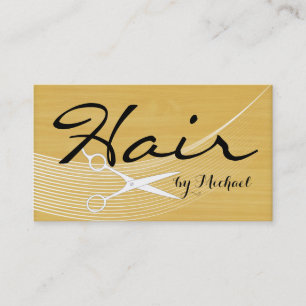 Hair Stylist Appointment Gold Wood Grain #2 Card