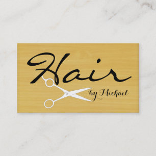 Hair Stylist Appointment Gold Wood Grain Card