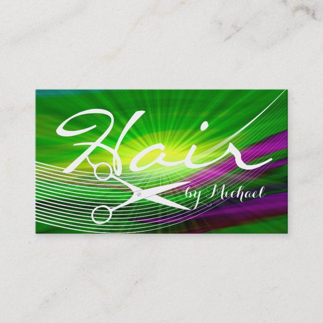 Hair Stylist Appointment - Green Abstract #5 (Front)