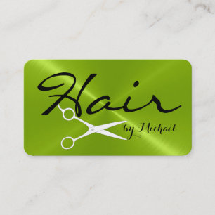 Hair Stylist Appointment Green Stainless Metal Card