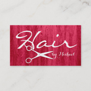 Hair Stylist Appointment Modern Red Wood Grain #3