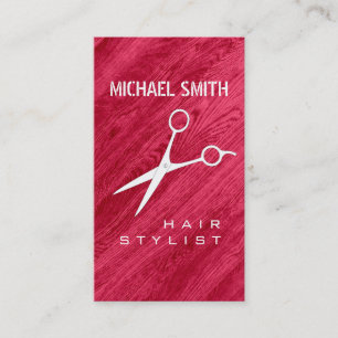 Hair Stylist Appointment Modern Red Wood Grain Card