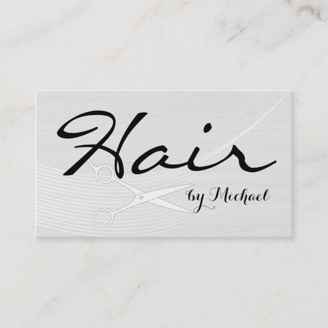 Hair Stylist Appointment Modern White Wood #3 Card (Front)