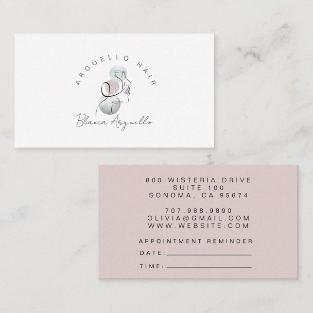 Hair Stylist Appointment Reminder & Business Card (Front/Back)