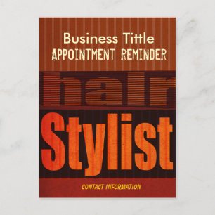 Hair Stylist Appointment Reminder Typography Postcard