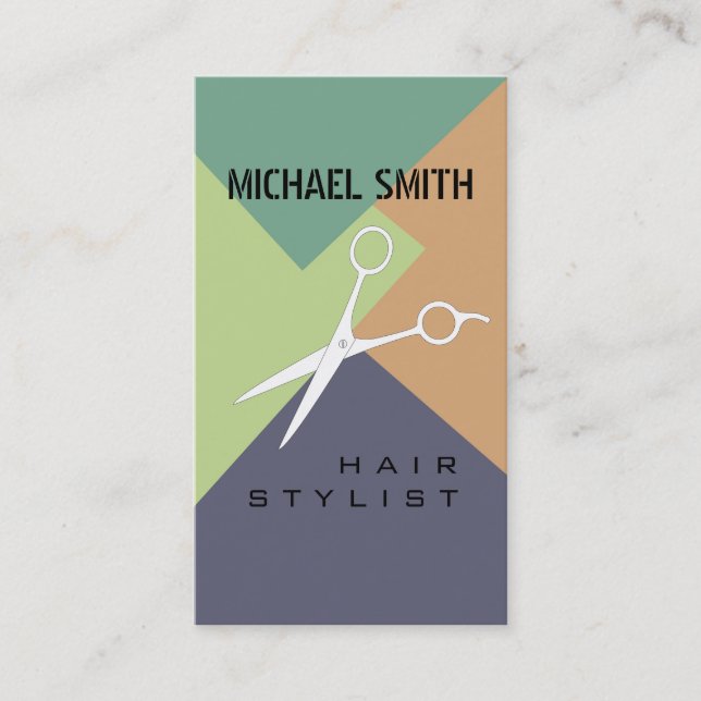 Hair Stylist Appointment Retro Colour Pattern #14 Card (Front)