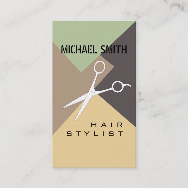 Hair Stylist Appointment Retro Colour Pattern #20 Card (Front)