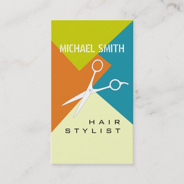 Hair Stylist Appointment Retro Colour Pattern Card (Front)