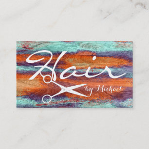 Hair Stylist Appointment Retro Colour Wood #3 Card
