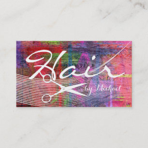 Hair Stylist Appointment Retro Colour Wood #5 Card