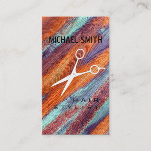 Hair Stylist Appointment Retro Colour Wood Card