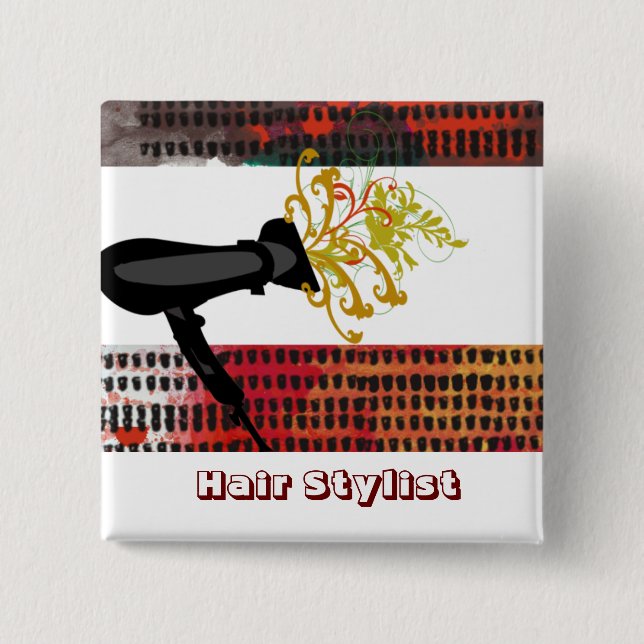Hair Stylist  Appointment Salon  Fashion Floral 15 Cm Square Badge (Front)
