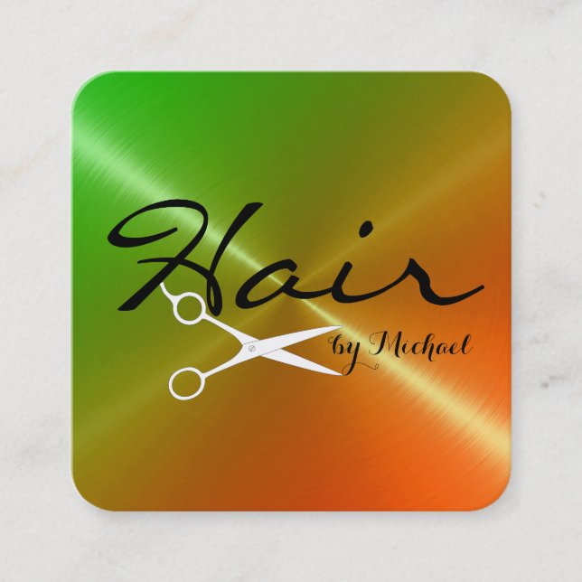 Hair Stylist Appointment Stainless Metal Look (Front)