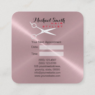 Hair Stylist Appointment Stainless Steel Metal #2 Card